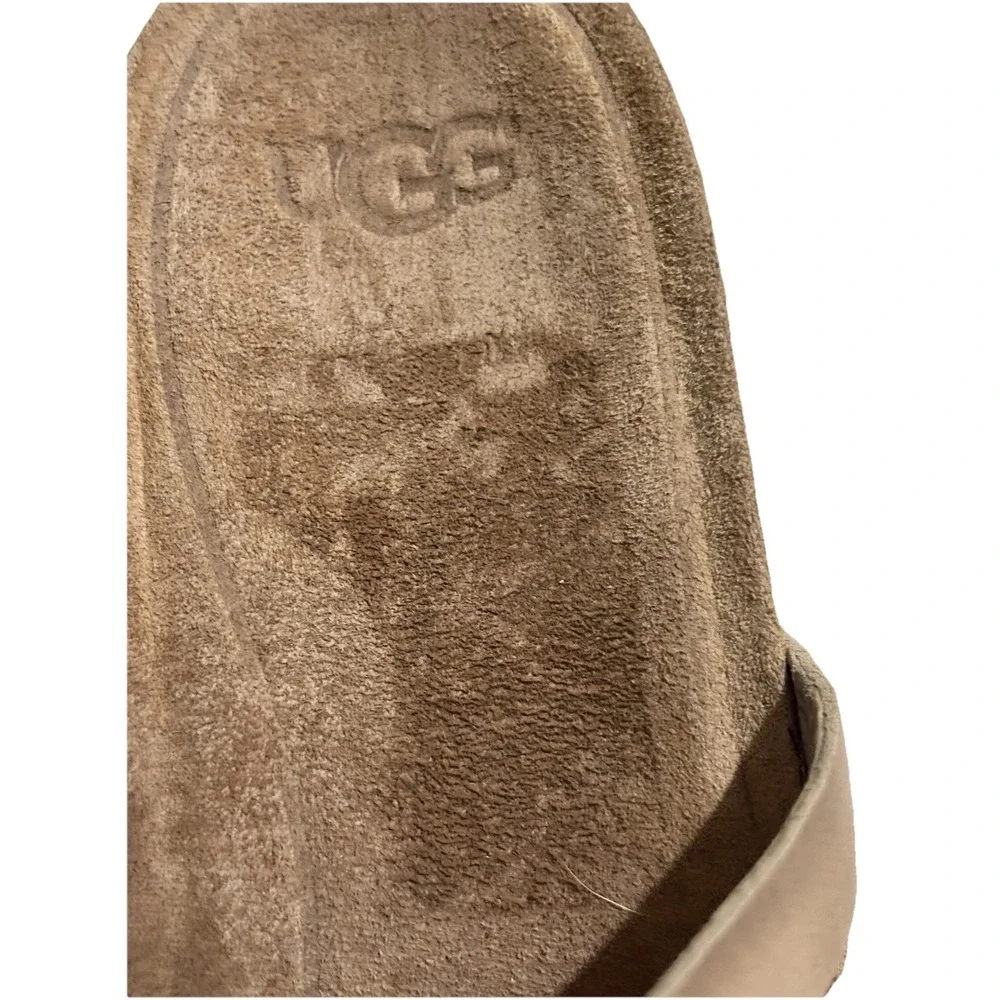 UGG Wedge Sandals Womens 8‎ Tan Leather Braided Metallic Cork Excellent Strappy